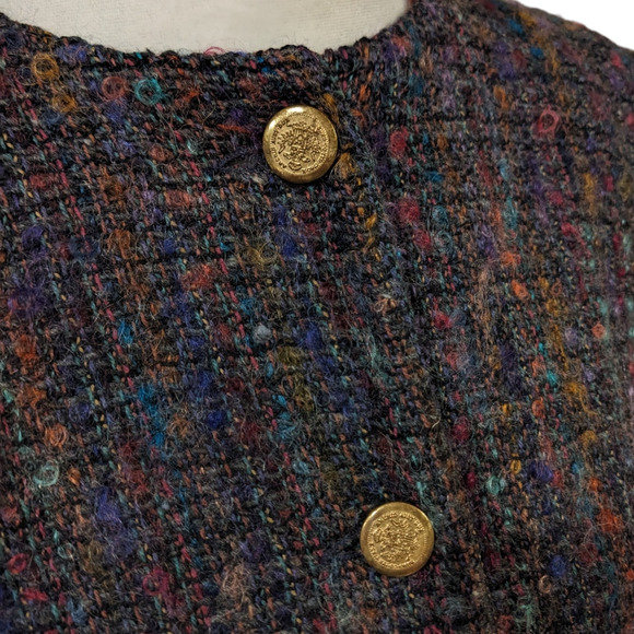 Vintage KGR Wool Purple Military Mohair Blazer Size 8 - Picture 4 of 7